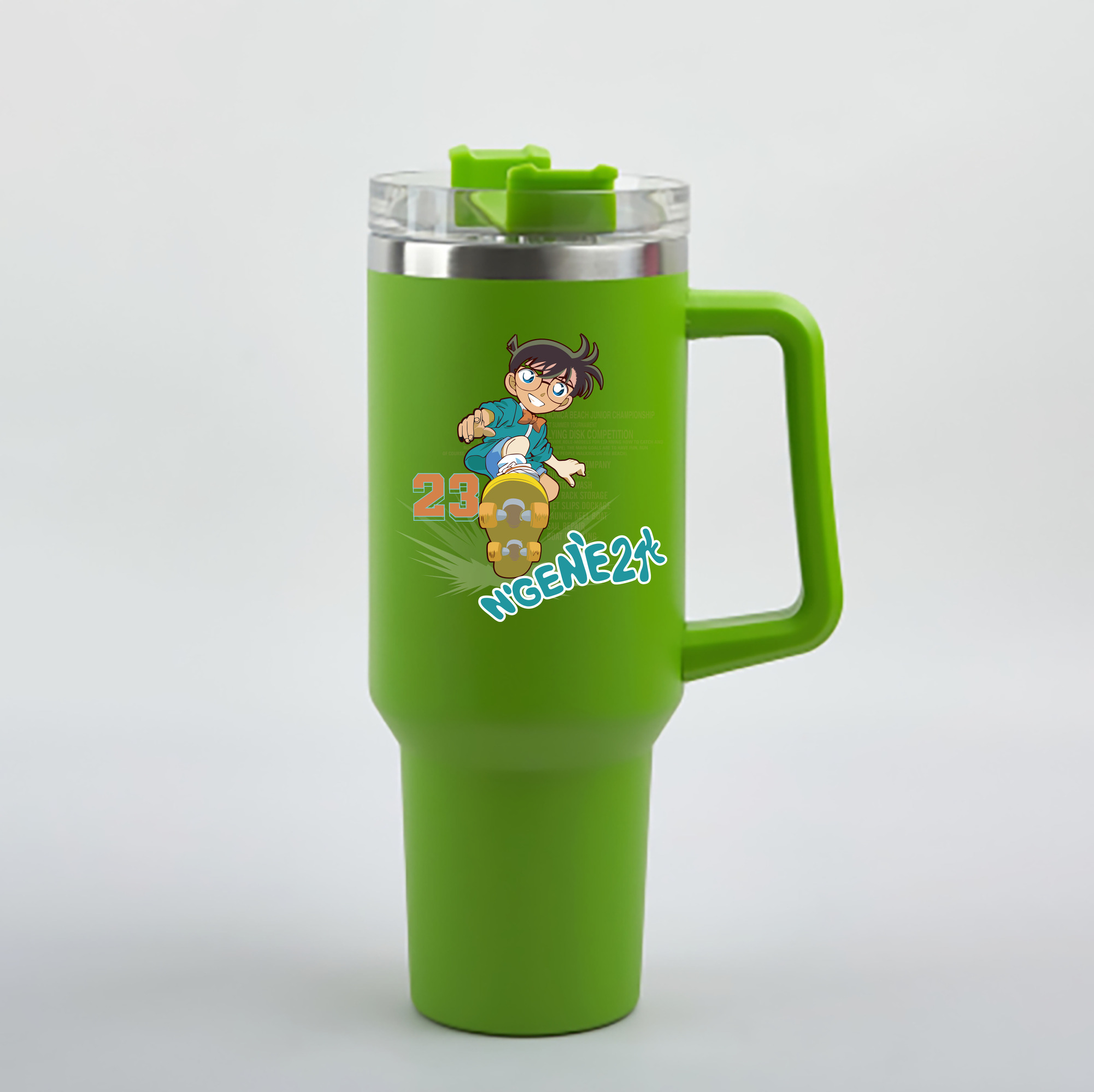 （画像用） 名探偵コナン 江戸川 コナン Detective Conan Conan Edogawa 1200mL車用タンブラー - クリスタルステッカー（プラスチックストロー付き）